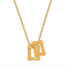 Pendant Necklace Manufacturer - 2026 Custom 18K Gold Plated Square Non-Tarnish