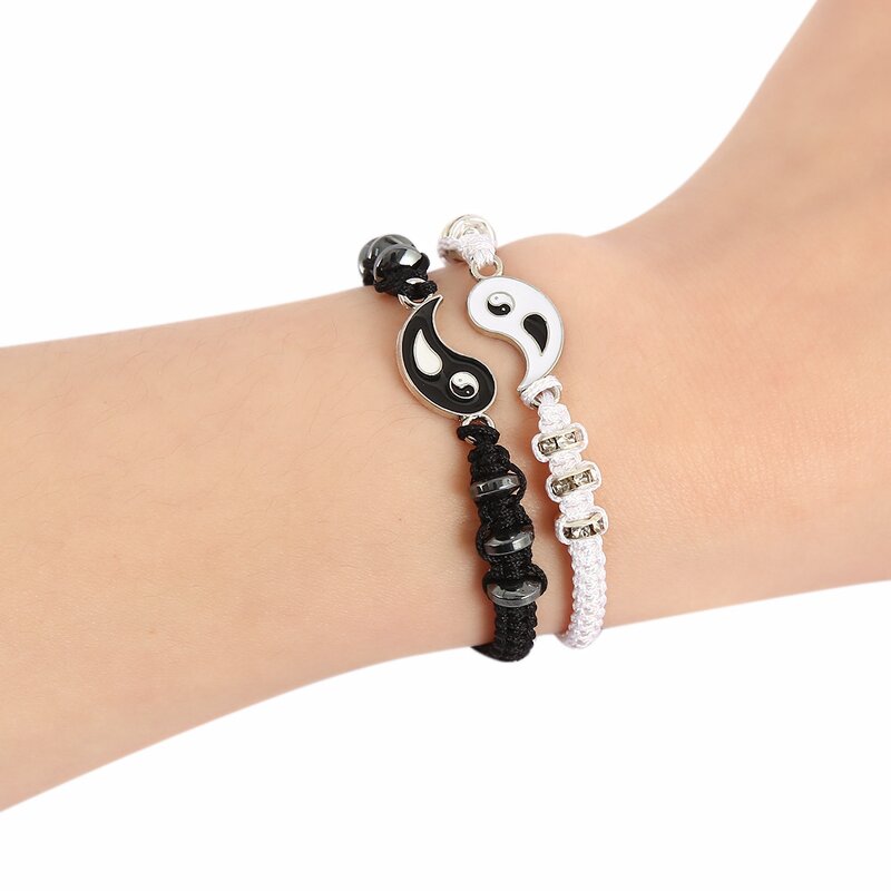 Couple Bracelet Manufacturer - Alloy Tai Chi Bagua Braided Artificial Diamond
