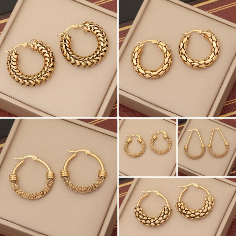 Hoop Earrings Manufacturer - Gold Plated Hollow Out Big Large Thick Women