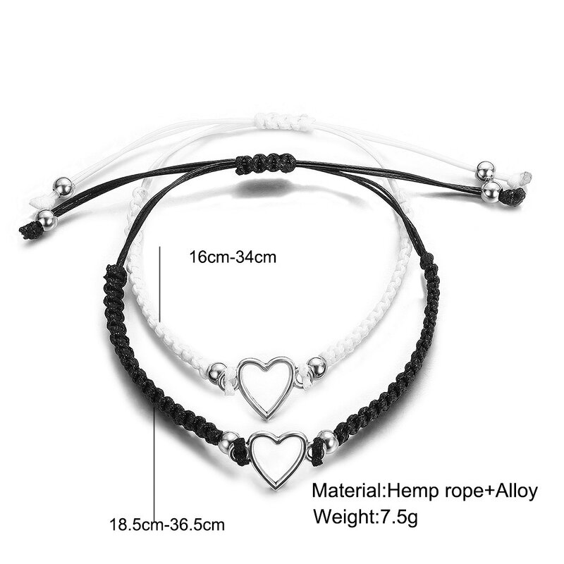 Friendship Bracelet Manufacturer - Wholesale Handmade Couples Love Heart Adjustable
