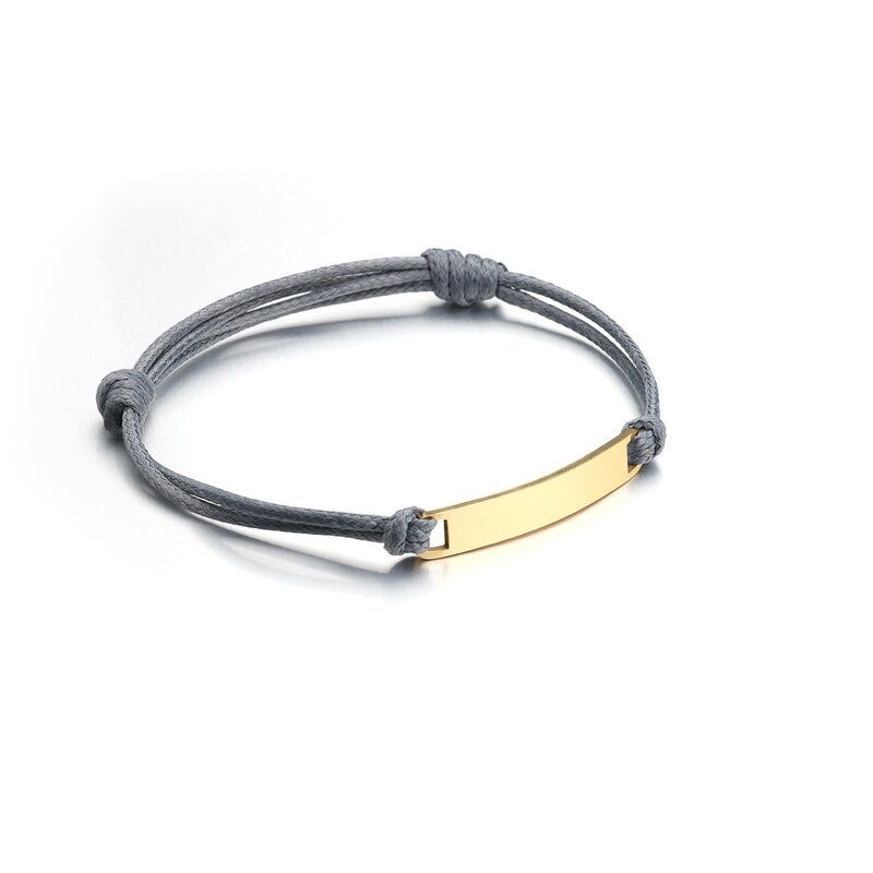 Couple Bracelet Manufacturer - Lettering Titanium Steel Bent Leather Rope Adjustable
