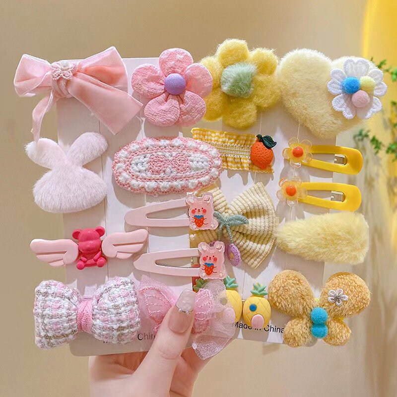 Hair Clips Set Manufacturer - 8Pcs Factory Price Kids Bowknot Hair Duckbill Clips
