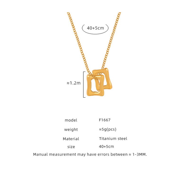 Pendant Necklace Manufacturer - 2026 Custom 18K Gold Plated Square Non-Tarnish