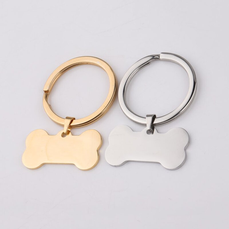 Keychain Manufacturer - Custom Logo Bone Shape Stainless Steel Dog Tags Pendant