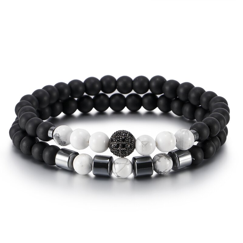 Couple Bracelet Manufacturer - Natural Stone Anti-fatigue Copper Bead Leather