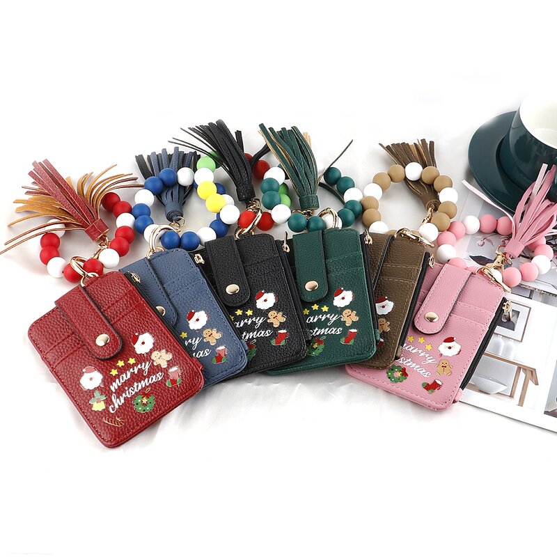 Leather Card Holder Manufacturer - Id Credit Card Wallet Key Chains Women Gift