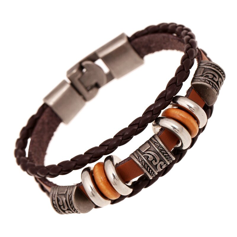 Leather Bracelet Manufacturer - 2026 Retro Multi-layer Bead School Opening Gift