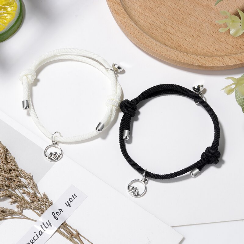 Couple Bracelet Manufacturer - Miss You Magnetic Rope Set Long Distance Charm