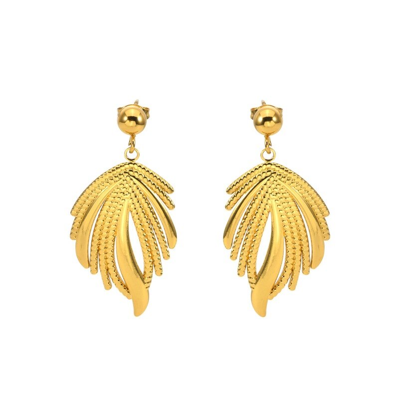Stainless Steel Earrings Manufacturer - Designer Wings 18K Gold Plated Waterproof Women