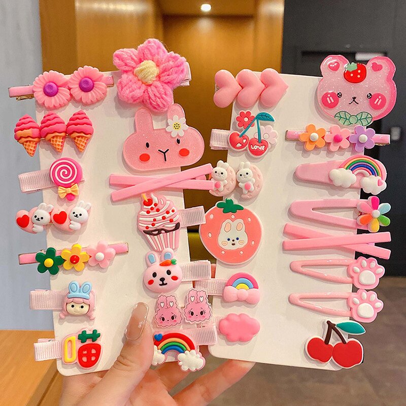 Hair Clips Set Manufacturer - 14pcs Cartoon Rainbow Girls Kids Cute Fancy Accessories