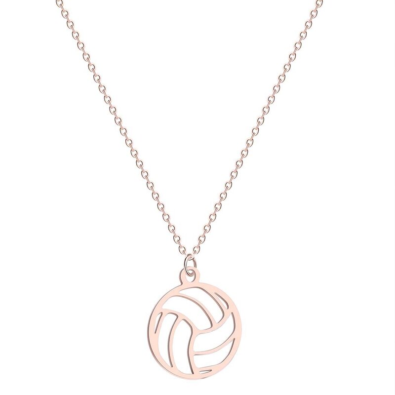 Pendant Necklace Manufacturer - Sports Volleyball Shaped Stainless Steel Unisex