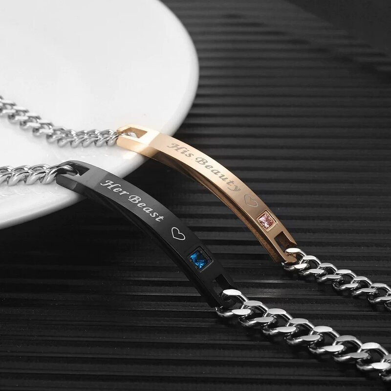 Couple Bracelet Manufacturer - Stainless Steel Crown King Queen Creative Lovers