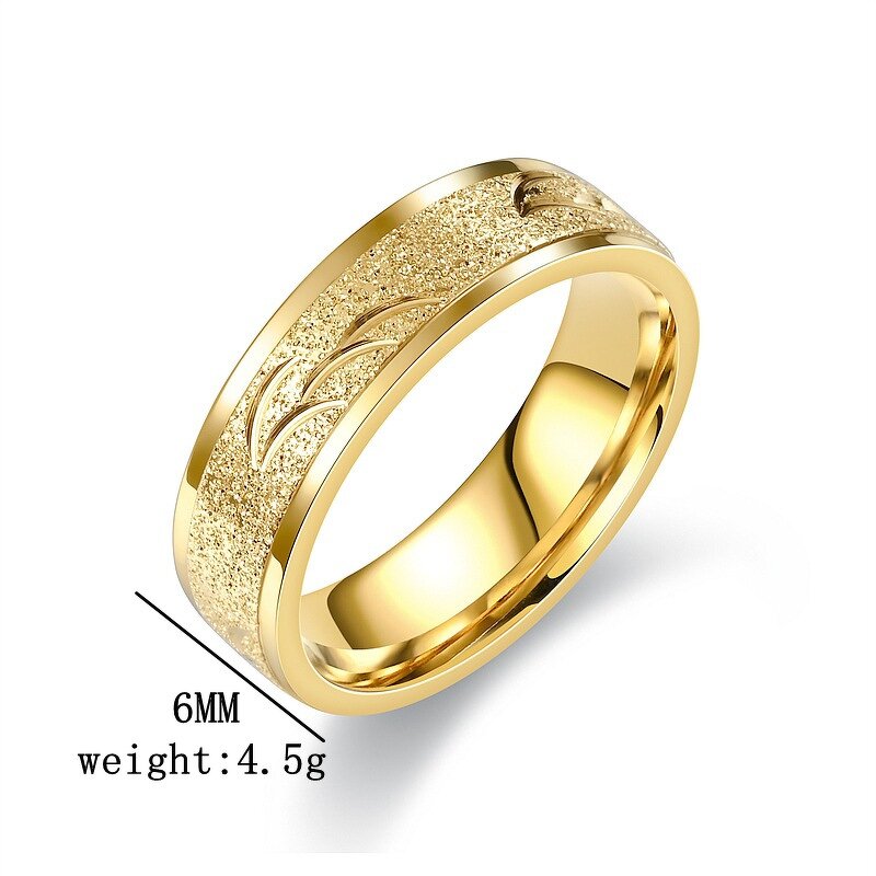 Stainless Steel Ring Manufacturer - Wholesale 18K Gold 6MM Snake Ring Couples Gift