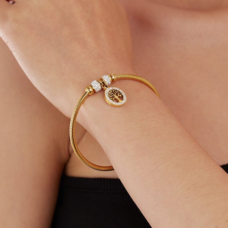 Bangle Bracelet Manufacturer - Tree of Life Magnetic Locks Zircon Women Wholesale