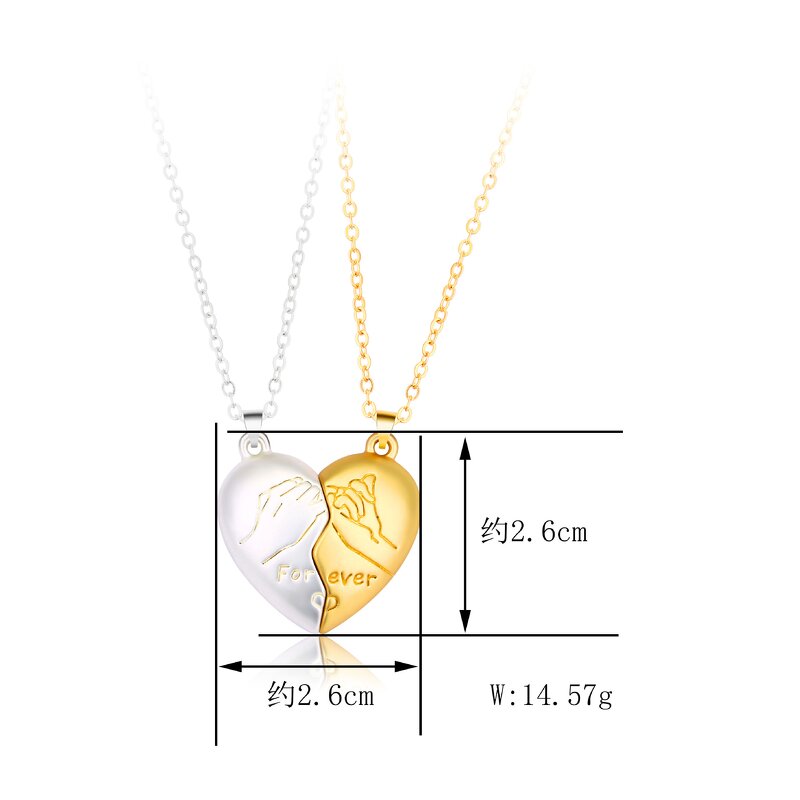 Couple Necklace Manufacturer - 2026 Gold Plated Heart Shape Friendship Choker