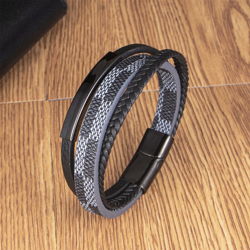 Leather Bracelets Manufacturer - Silver Multi-Strand Stainless Steel Magnetic Clasp