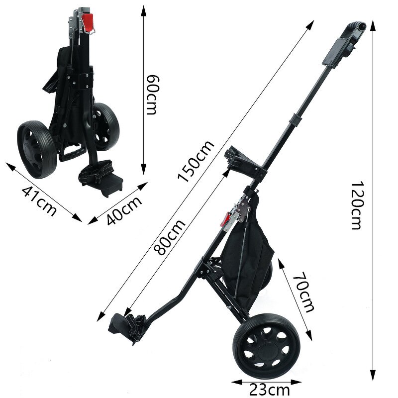 Golf Trolley Manufacturer - Aluminium Ball Wheels Push Cart 60kg Load Any Terrain