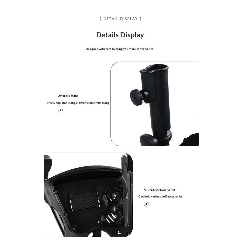 Golf Push Cart Manufacturer - 3-Wheel Foldable Manual Aluminium 60kg Load Capacity