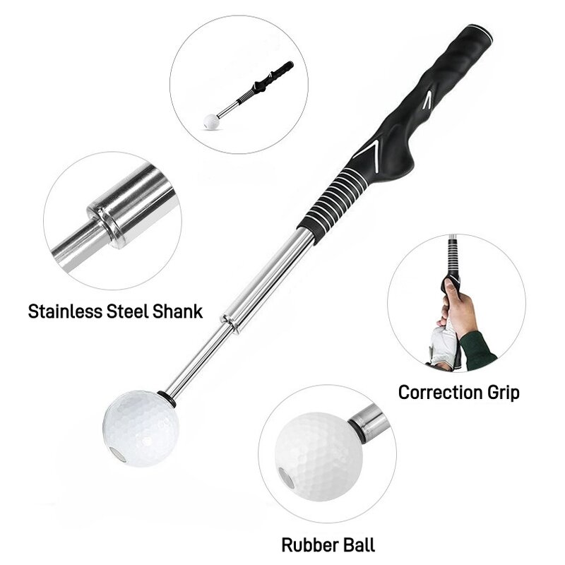 Golf Swing Trainer Manufacturer - Telescopic Portable PU Grip Strength Training Men Women