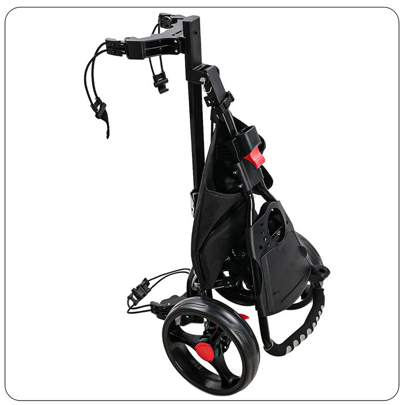 Golf Push Cart Manufacturer - 3-Wheel Foldable Manual Aluminium 60kg Load Capacity