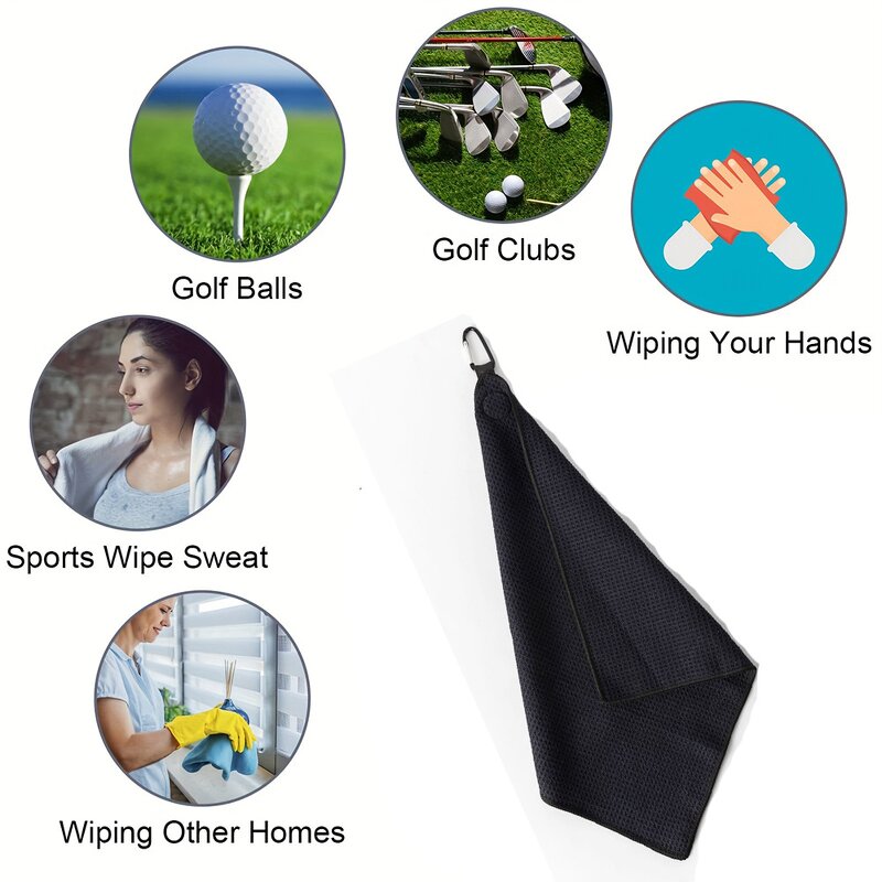 Golf Towel Manufacturer - Custom Sublimation Microfiber Waffle Portable Multi-Function Indoor Outdoor