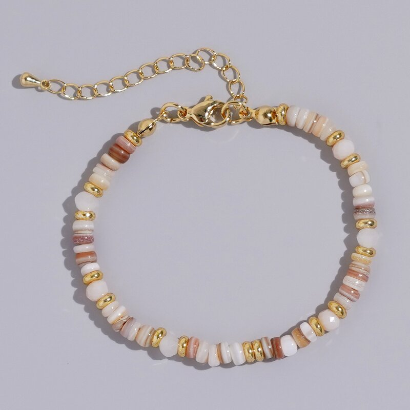 Bracelet Manufacturer - European-American Woven Layered Rainbow Shell Bead Women Fashion Bangle