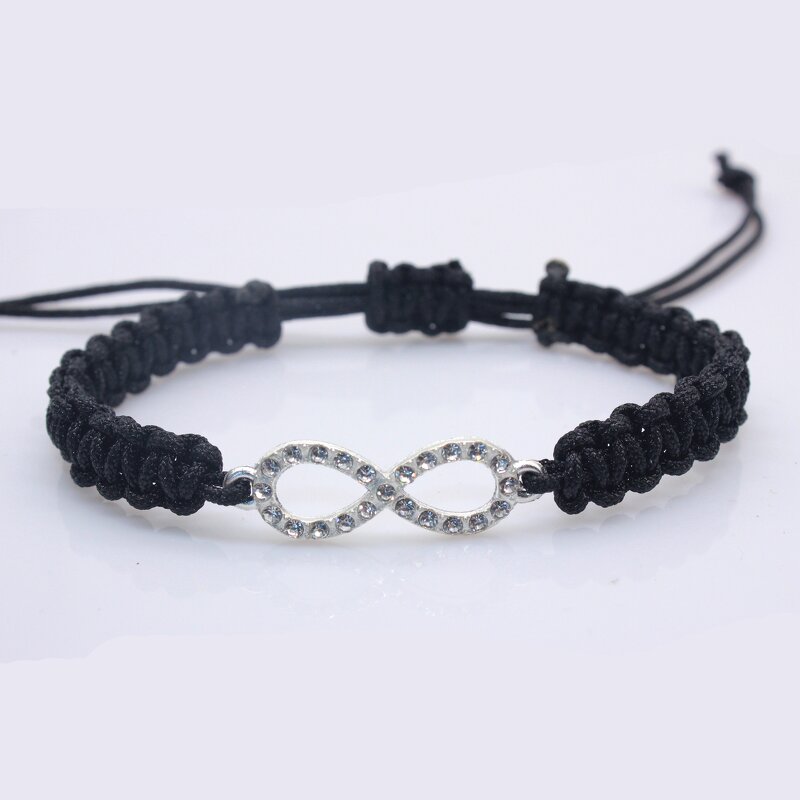 Charm Bracelets Manufacturer - Zinc Alloy Infinity Rhinestone Neon Cords Imitation Rhodium Plated Women