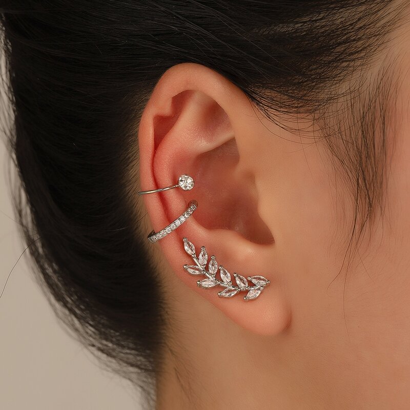 Ear Cuff Studs Manufacturer - Bohemian Crystal Rhinestone Geometric Wrap Diamond Elegant Women Jewelry