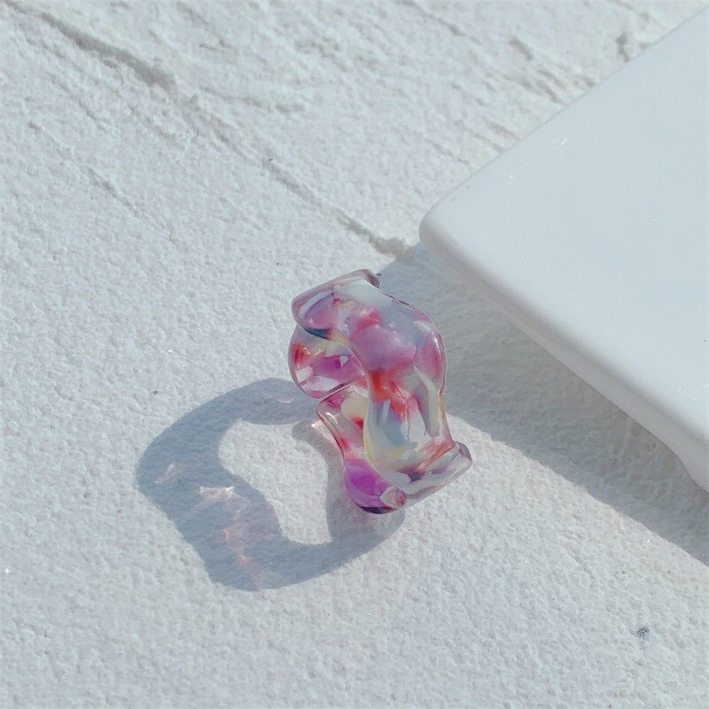 Open Ring Manufacturer - Korean Retro Acrylic Resin Acetic Acid Princess Cut Women Index Finger Party