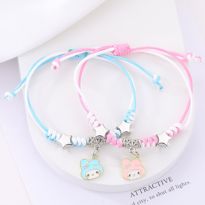 Charm Bracelets Manufacturer - 2pcs/set Star Flower Alloy Imitation Rhodium Plated Women Anniversary Gift