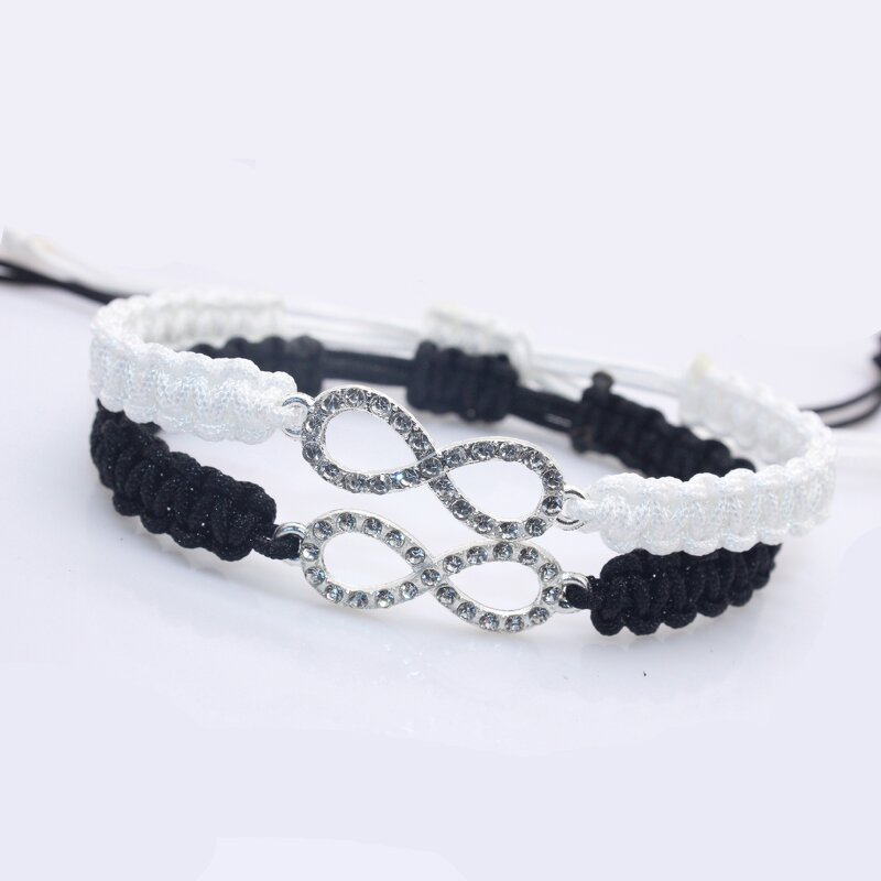 Charm Bracelets Manufacturer - Zinc Alloy Infinity Rhinestone Neon Cords Imitation Rhodium Plated Women