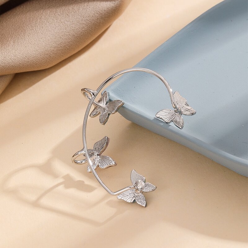 Ear Cuff Earrings Manufacturer - Butterfly Wrapped Climber Fairy Gradient Glitter Gold Plated Women