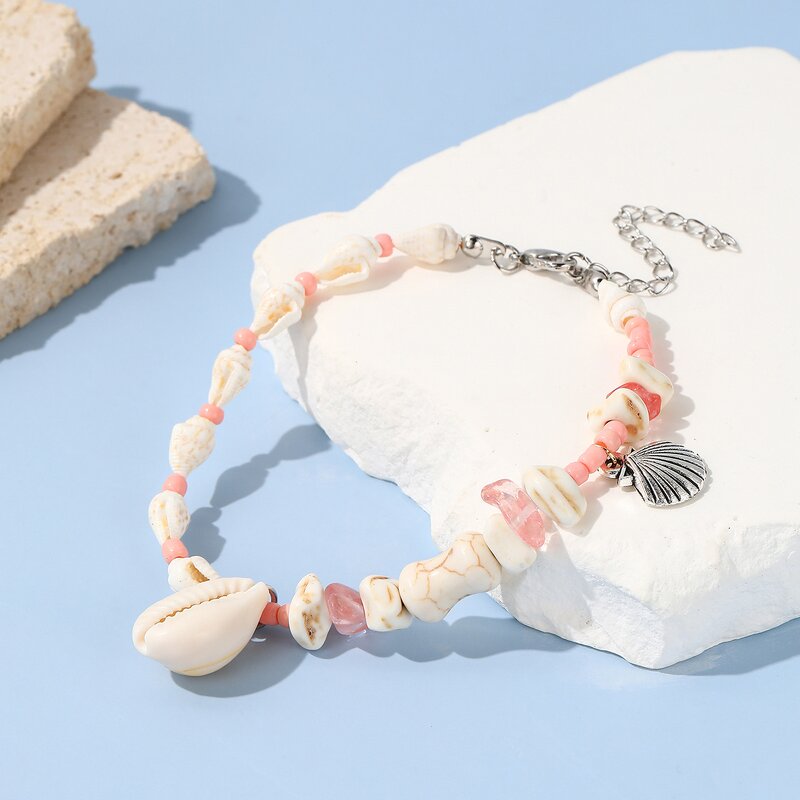 Bracelet Manufacturer - Summer Bohemia Beach Shell Ceramic Bone Beaded Women Girls Fashion Jewelry