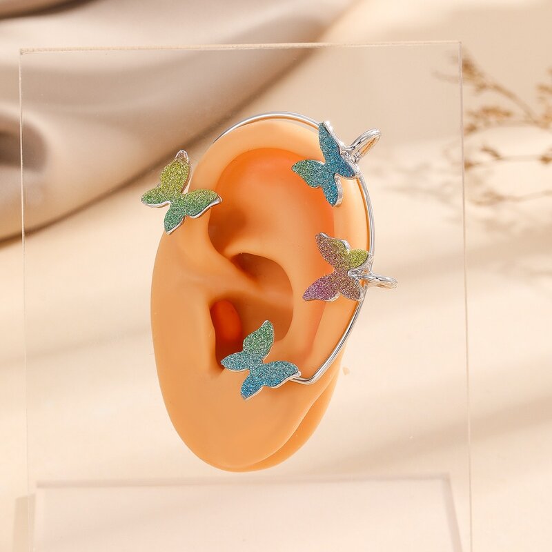 Ear Cuff Earrings Manufacturer - Butterfly Wrapped Climber Fairy Gradient Glitter Gold Plated Women