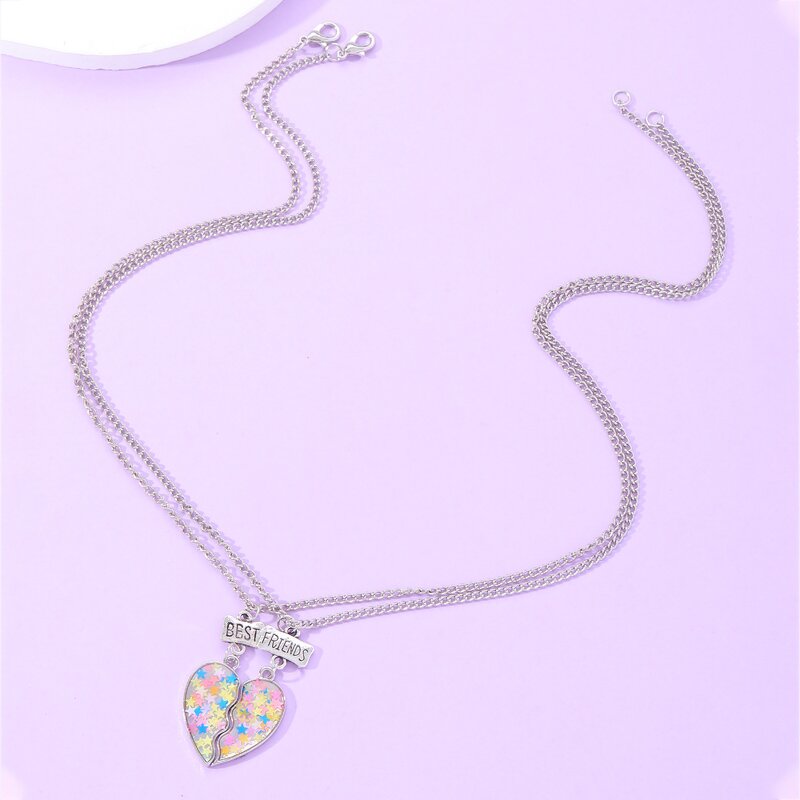Necklace Set Manufacturer - 2Pcs Heart Broken Gradient Star BFF Couple Girls Boys Best Friends