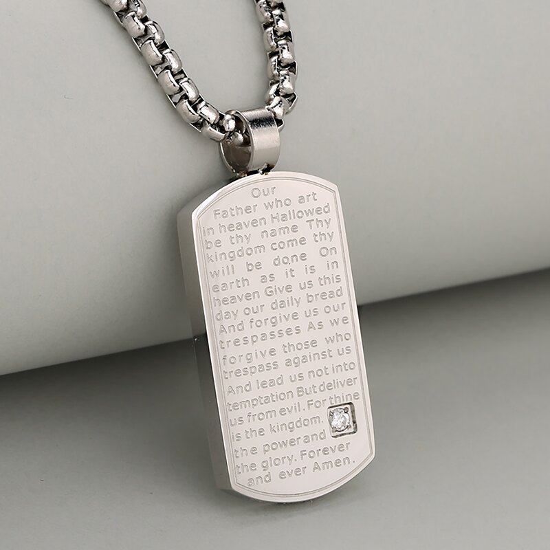 Pendant Necklace Manufacturer - Custom Religious Prayer Engraved God Grant Christian Church Jewelry