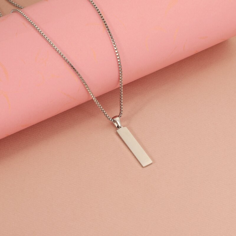Pendant Necklace Manufacturer - Custom Stainless Steel Link Blank Geometric Engraving DIY Unisex