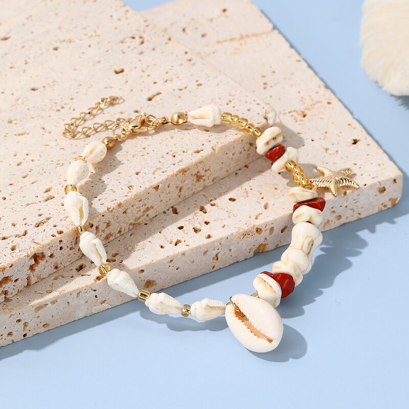 Bracelet Manufacturer - Summer Bohemia Beach Shell Ceramic Bone Beaded Women Girls Fashion Jewelry
