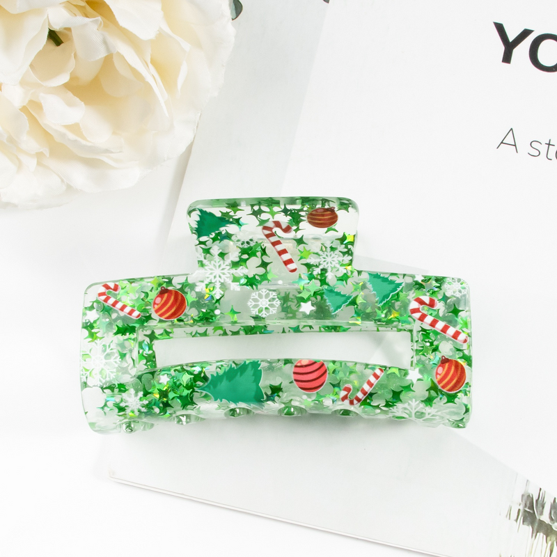 Hair Claw Clip Manufacturer - 8cm Star Sequins Acrylic Glitter Christmas Tree New Year Party Decoration