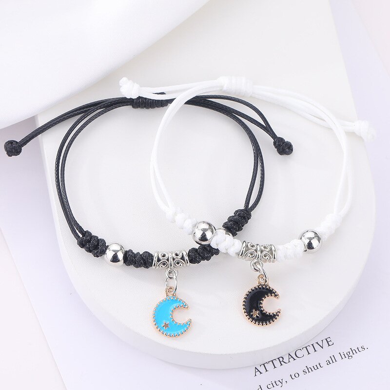 Charm Bracelets Manufacturer - 2pcs/set Star Flower Alloy Imitation Rhodium Plated Women Anniversary Gift
