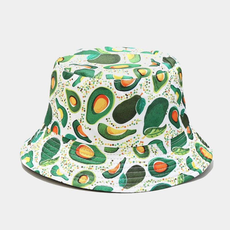 Bucket Hat Manufacturer - Apple Banana Orange Fruit Print Design Cotton Summer Women Fashion