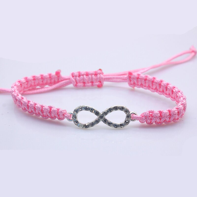 Charm Bracelets Manufacturer - Zinc Alloy Infinity Rhinestone Neon Cords Imitation Rhodium Plated Women