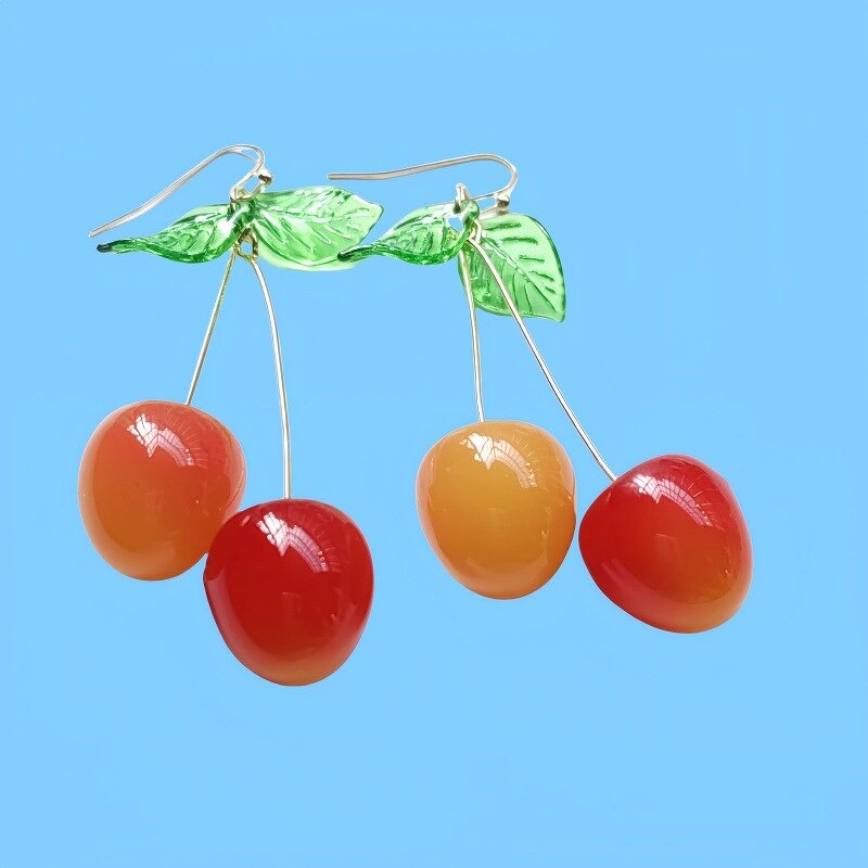 Dangle Earrings Manufacturer - Cartoon Fruit Cherry Acrylic Resin Korean Cute Student Style Wholesale