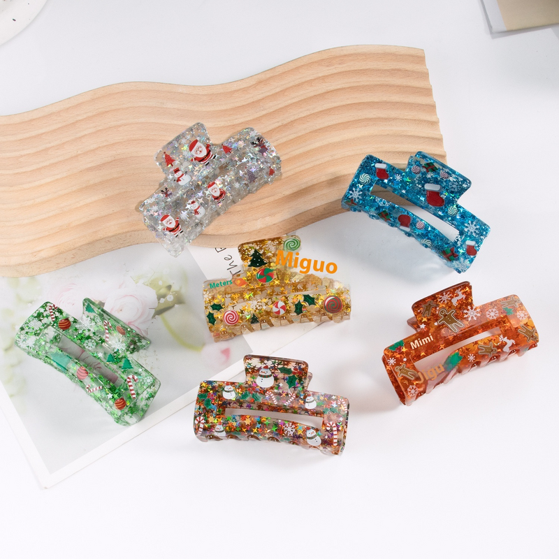 Hair Claw Clip Manufacturer - 8cm Star Sequins Acrylic Glitter Christmas Tree New Year Party Decoration