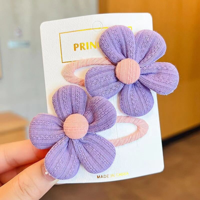 Hair Clips Set Manufacturer - 2 Pcs/set Cute Color Flower Ornament Girls Kids Lovely Barrettes