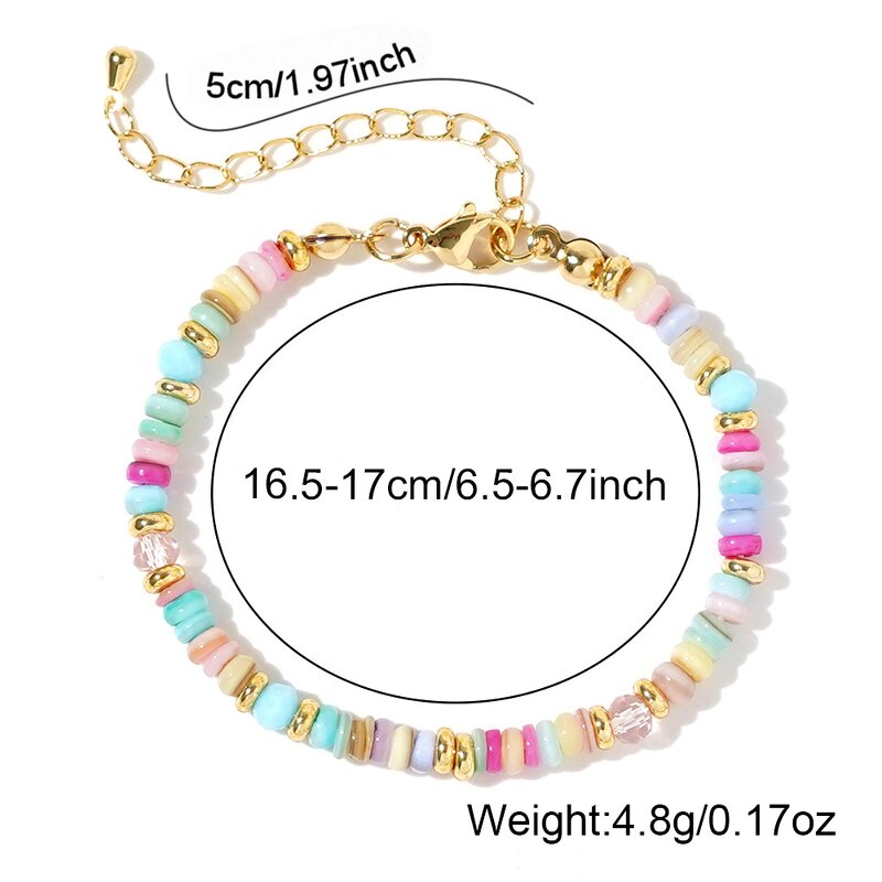 Bracelet Manufacturer - European-American Woven Layered Rainbow Shell Bead Women Fashion Bangle