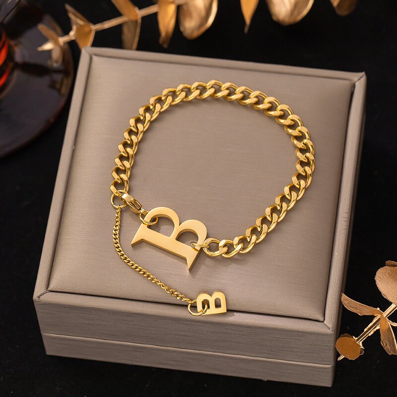 Bracelet Manufacturer - Anti-Allergic Gold Titanium Steel Chain Japanese Korean Fashion Women Jewelry