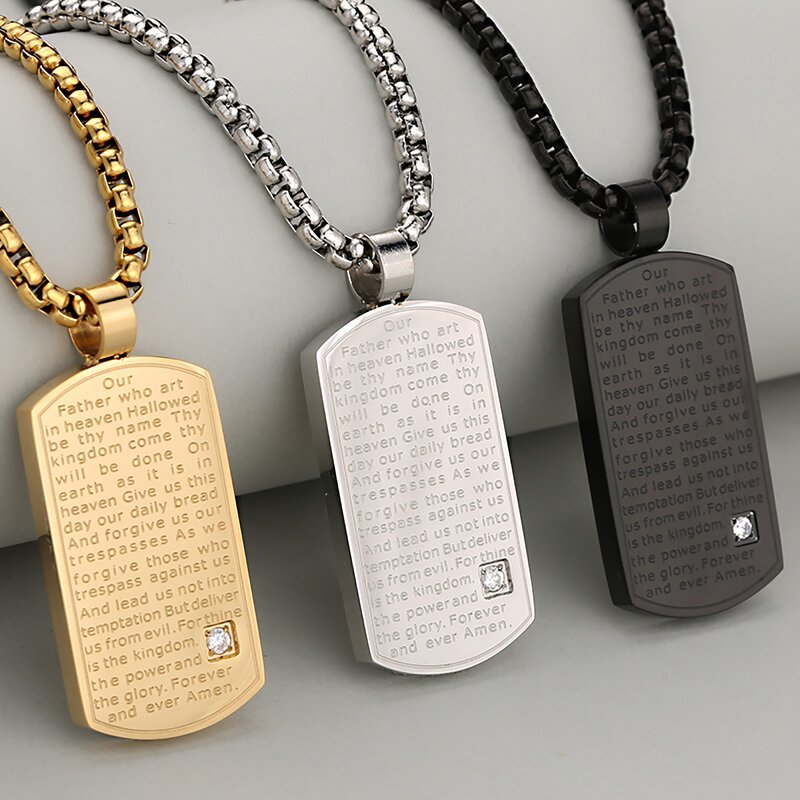 Pendant Necklace Manufacturer - Custom Religious Prayer Engraved God Grant Christian Church Jewelry