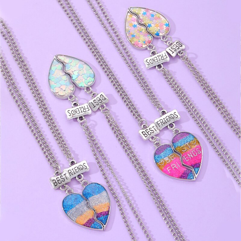 Necklace Set Manufacturer - 2Pcs Heart Broken Gradient Star BFF Couple Girls Boys Best Friends