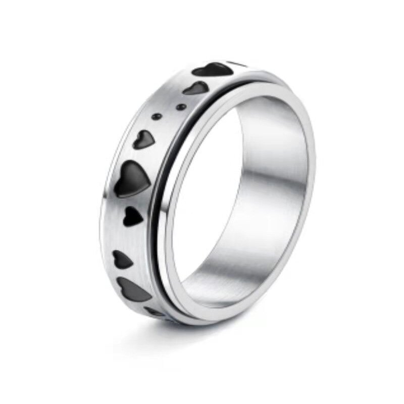 Engagement Bands Manufacturer - Men's Stainless Steel Rotatable Rhodium Plating Boys Finger Ring New Arrival